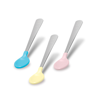 Spuni - Primera cuchara para bebés de 4 meses en adelante, azul burbujeante  y amarillo limón de la suerte, paquete de 2
